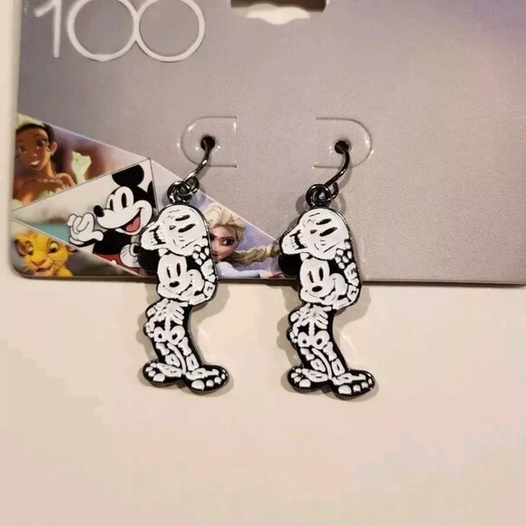 Disney 100 Mickey Mouse Skeleton Costume Figural Earrings Halloween NEW - Picture 3 of 7